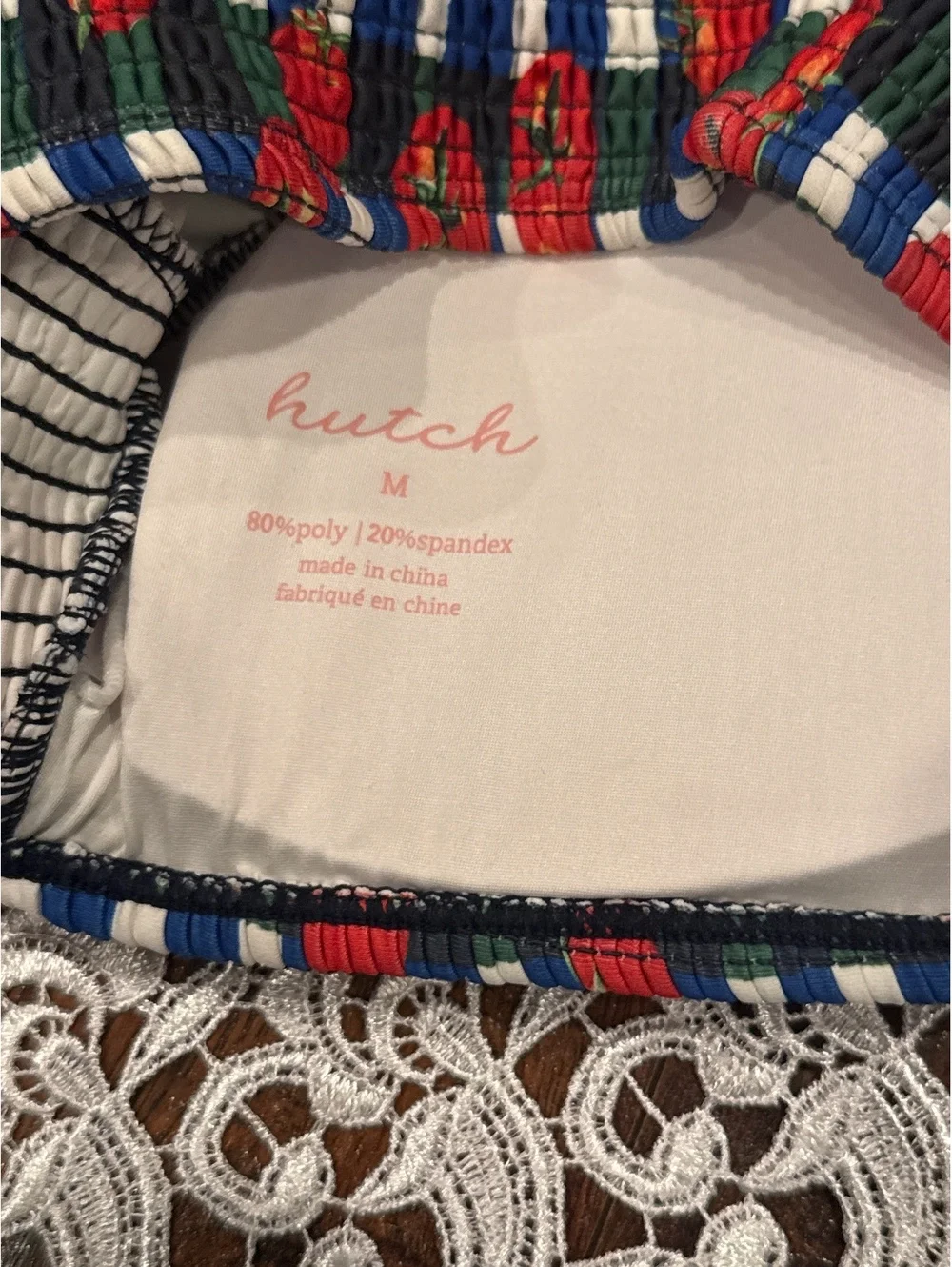 NWT Hutch Marin Swim Top Women's Size M Tomatoes